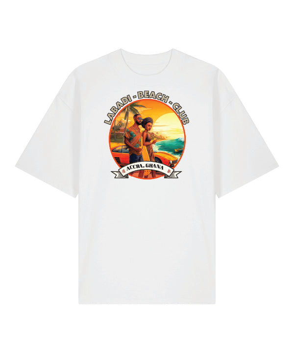 Icon Series - Labadi Beach Club - White Loose Fit Tee